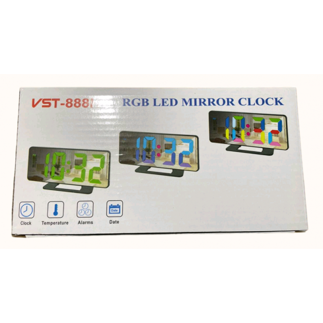 Настільний цифровий годинник VST-888H з RGB підсвічуванням від USB і функцією будильника, стильний і яскравий Одеса - фото 2