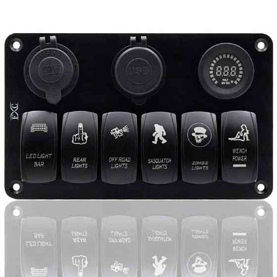 Блок переключателей HeadLight 6+3 синяя подсветка 12V Харьков