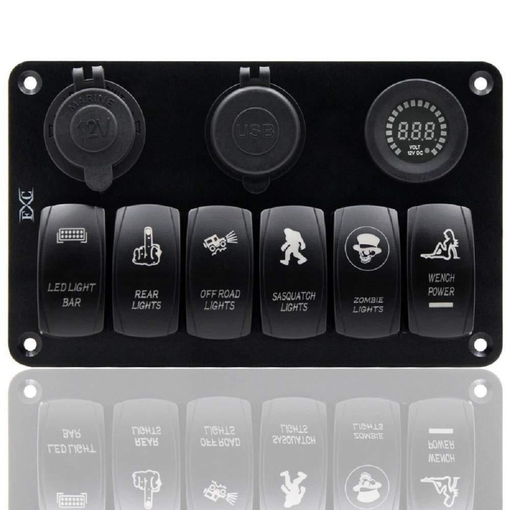 Блок перемикачів HeadLight 6+3 синя підсвітка 12V Харків - фото 2