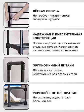 Модульна поличка для взуття, чорний органайзер на 6 поличок для прихожої 86x106x28 см Чорна Кам'янець-Подільський