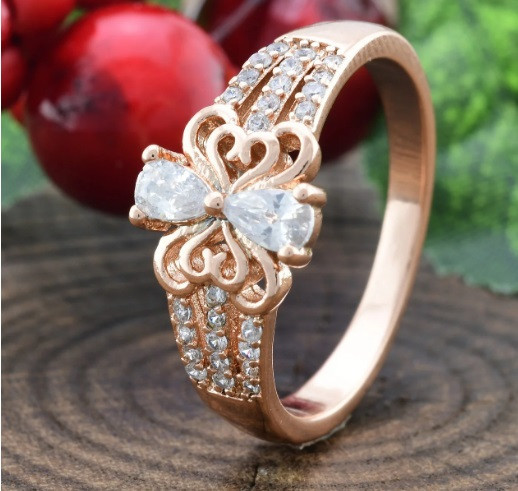 Кільце Xuping 14222 розмір 18, позолота РВ, ширина 10мм, вага 2,8 м, білі фіаніти Київ - фото 1