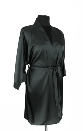 Шелковая ночнушка с халатом Черный 42/44 Харьков