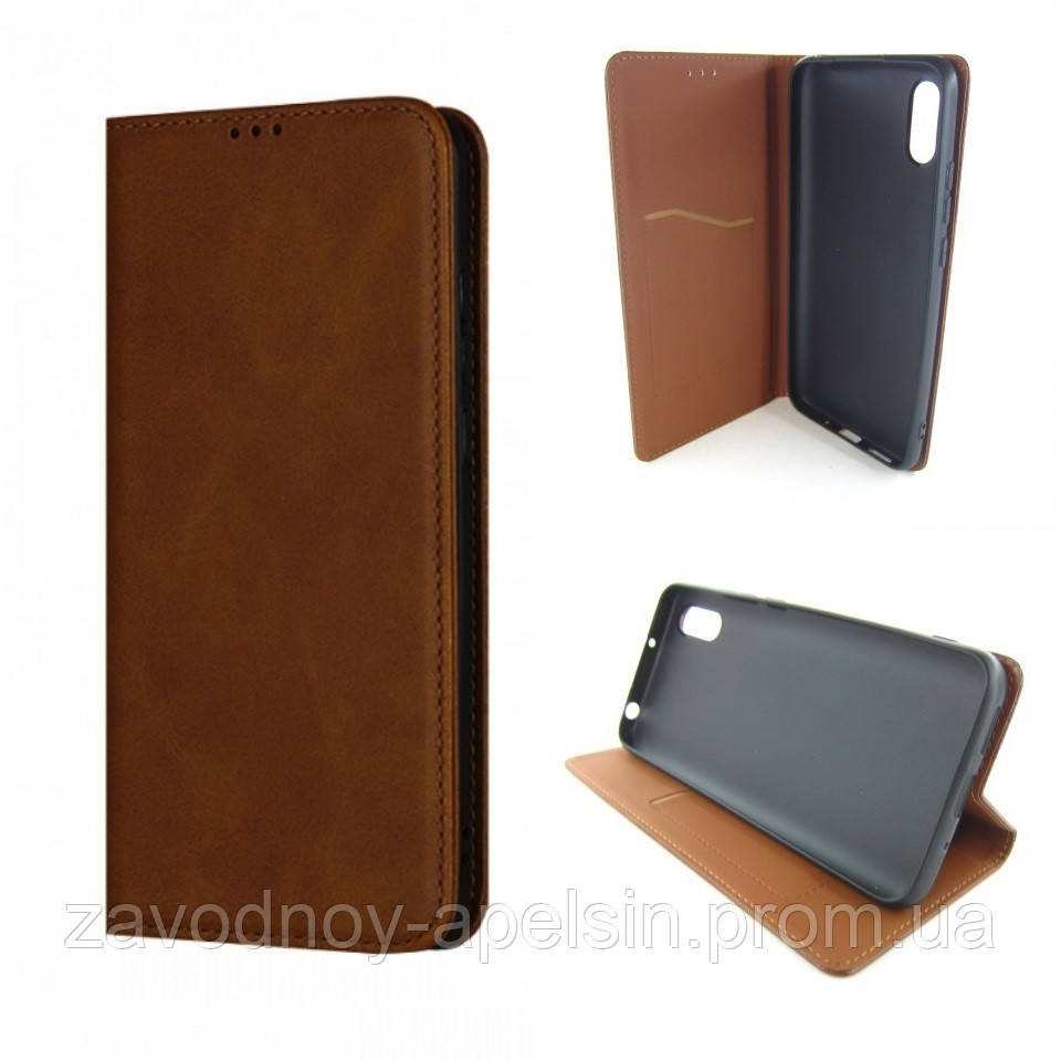 Чохол книжка Підставка Xiaomi Redmi 9A (коричневий) Одеса - фото 1