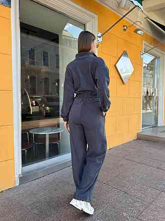 Женский теплый комбинезон из турецкого флиса Графит, 42/44 Одесса