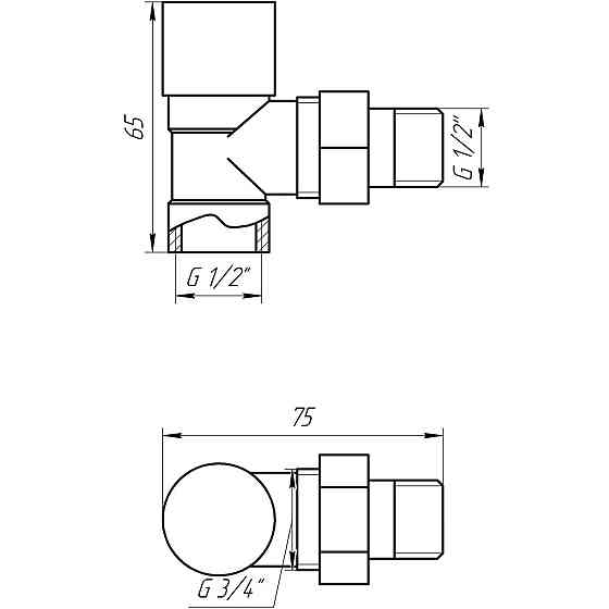 Кран вентильный угловой с американкой SOLOMON 1/2″ CHROM 1844 п/ключ Киев