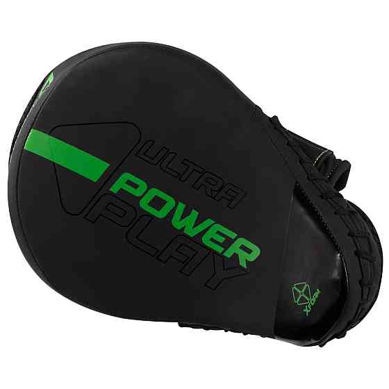 Лапи боксерські PowerPlay 3044 Pro Carbon Ultra Series Чорно-Зелений PU [пара] Кам'янське