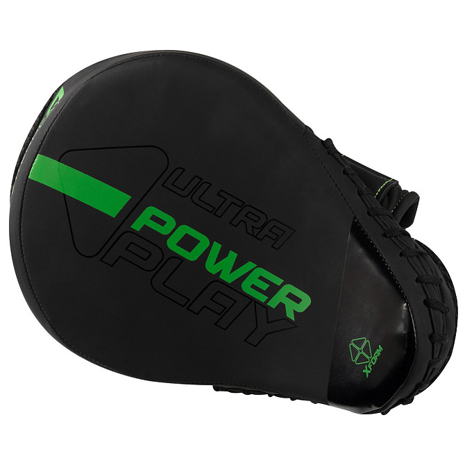 Лапи боксерські PowerPlay 3044 Pro Carbon Ultra Series Чорно-Зеленіі PU [пара] Каменское - изображение 3