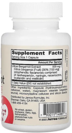 Бергамот Jarrow Formulas Citrus Bergamot 500мг 60 капсул Київ