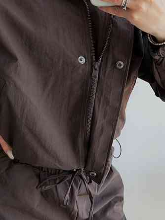 Женский стильный повседневный костюм из плащевки Шоколад Одесса