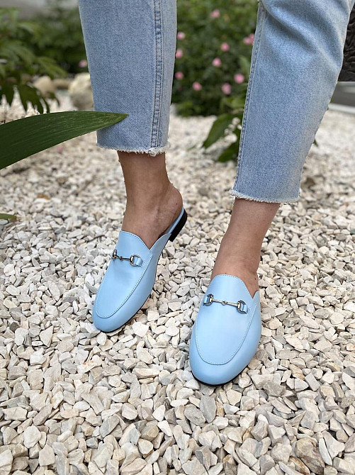 Olli Шльопанці жіночі OLLI Л-1-10152 блакитні (літо, шкіра натуральна) (4550) Коломия - фото 5