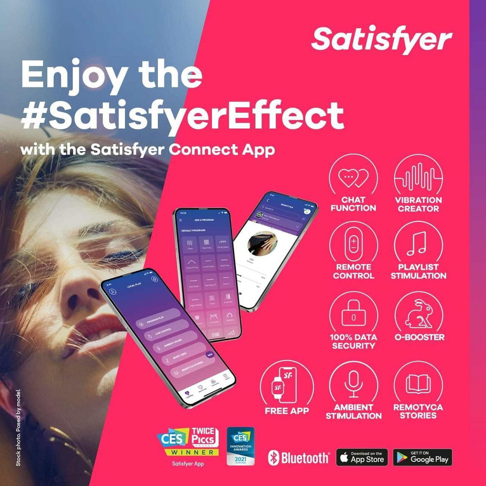 Вибратор в трусики Satisfyer Ribbed Petal с приложением и пультом, черный Sex Aura Киев - изображение 6