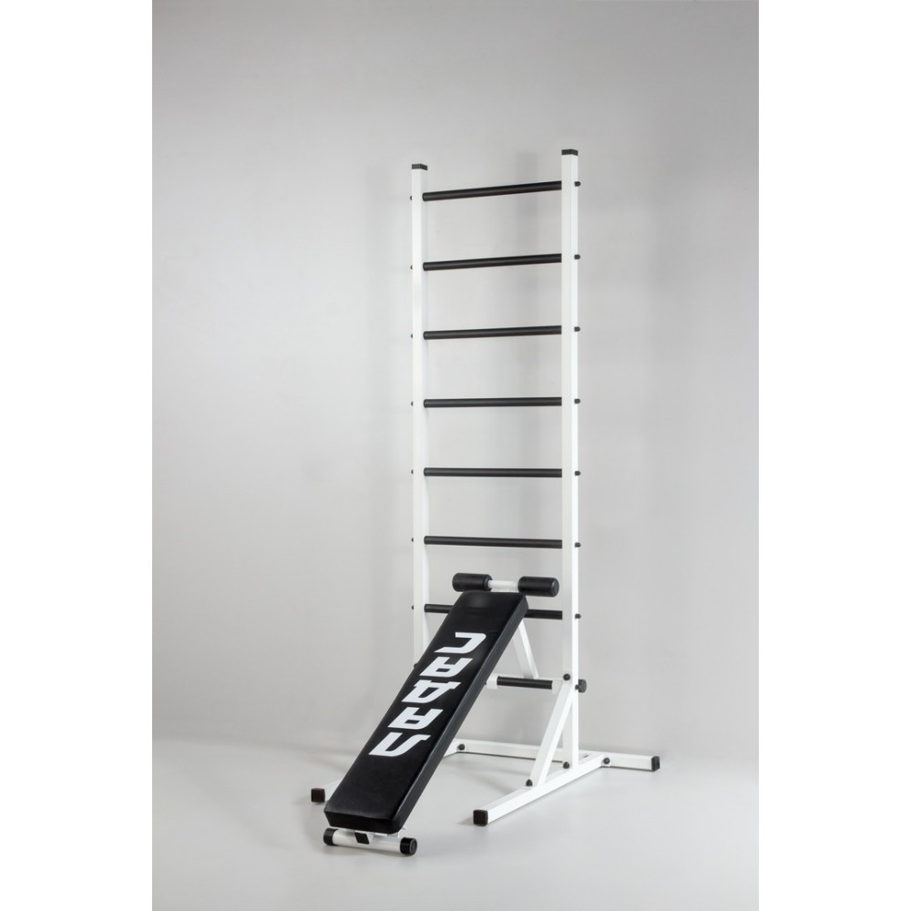 Шведская стенка передвижная Universal White универсальная без креплений со скамьей для пресса турник брусья Каменское - изображение 4