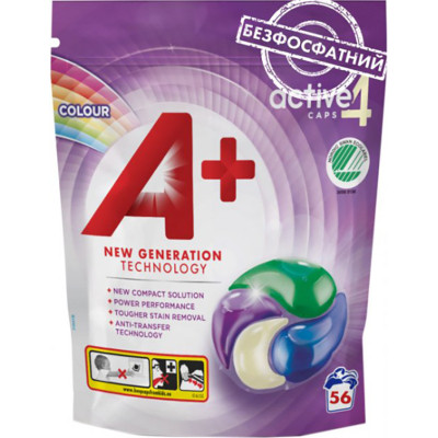 Капсулы для стирки A+ Color 4 в 1 56 шт. (8435495818328/8435495828785) Винница - изображение 1