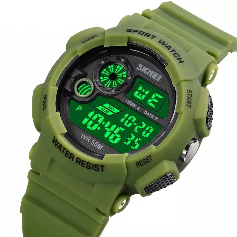 Чоловічий наручний годинник Skmei 1718 (Зелений) Київ - фото 3