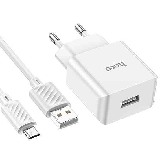 Мережевий зарядний пристрій HOCO C106A Leisure single port charger set(Micro) White Київ