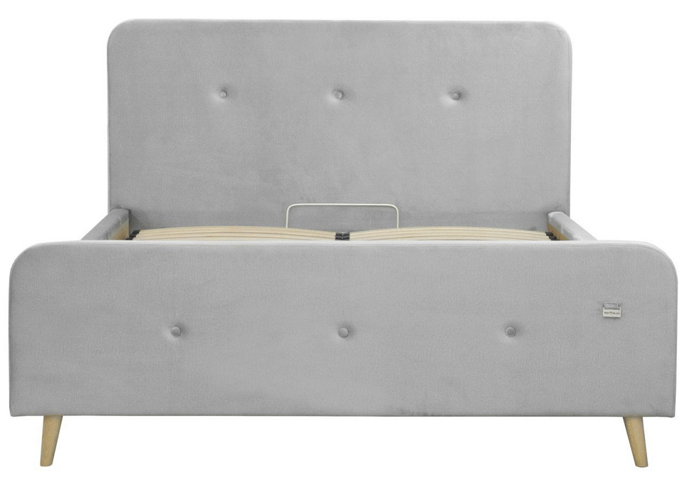 Кровать Michelle VIP Wood На ножках 140 х 200 см Monolith 84 С дополнительной металлической цельносварной рамой Серый Киев - изображение 7