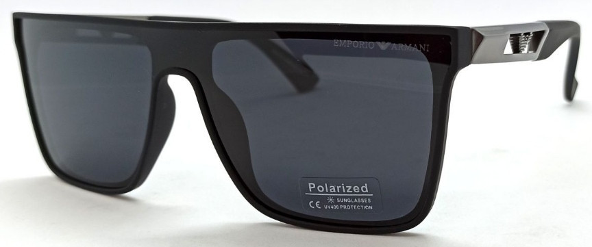 Брендові окуляри чоловічі матові, чорні, з сірим логотипом, полярні. Київ - фото 8