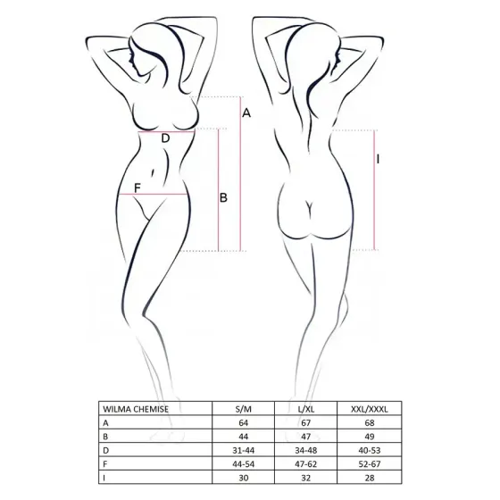 Розпродаж!!! Сорочка приталена з чашечками WILMA CHEMISE white L/XL - Passion, трусики Львів