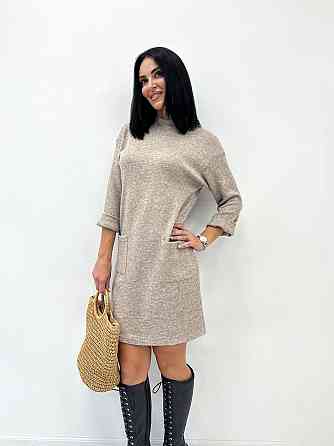 Тепла сукня з двосторонньої ангори "Debra" оптом | Норма Мокко, 46-48 Київ