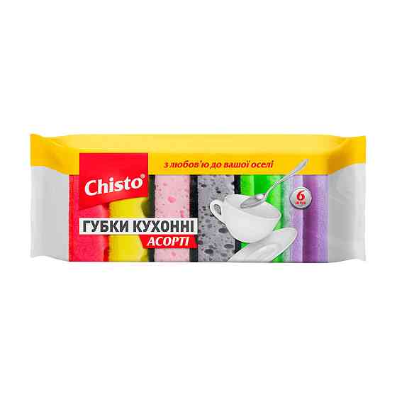 Chisto губка кухонна 2+2+2шт Асорті, Різнокольоровий, Різнокольоровий Гостомель