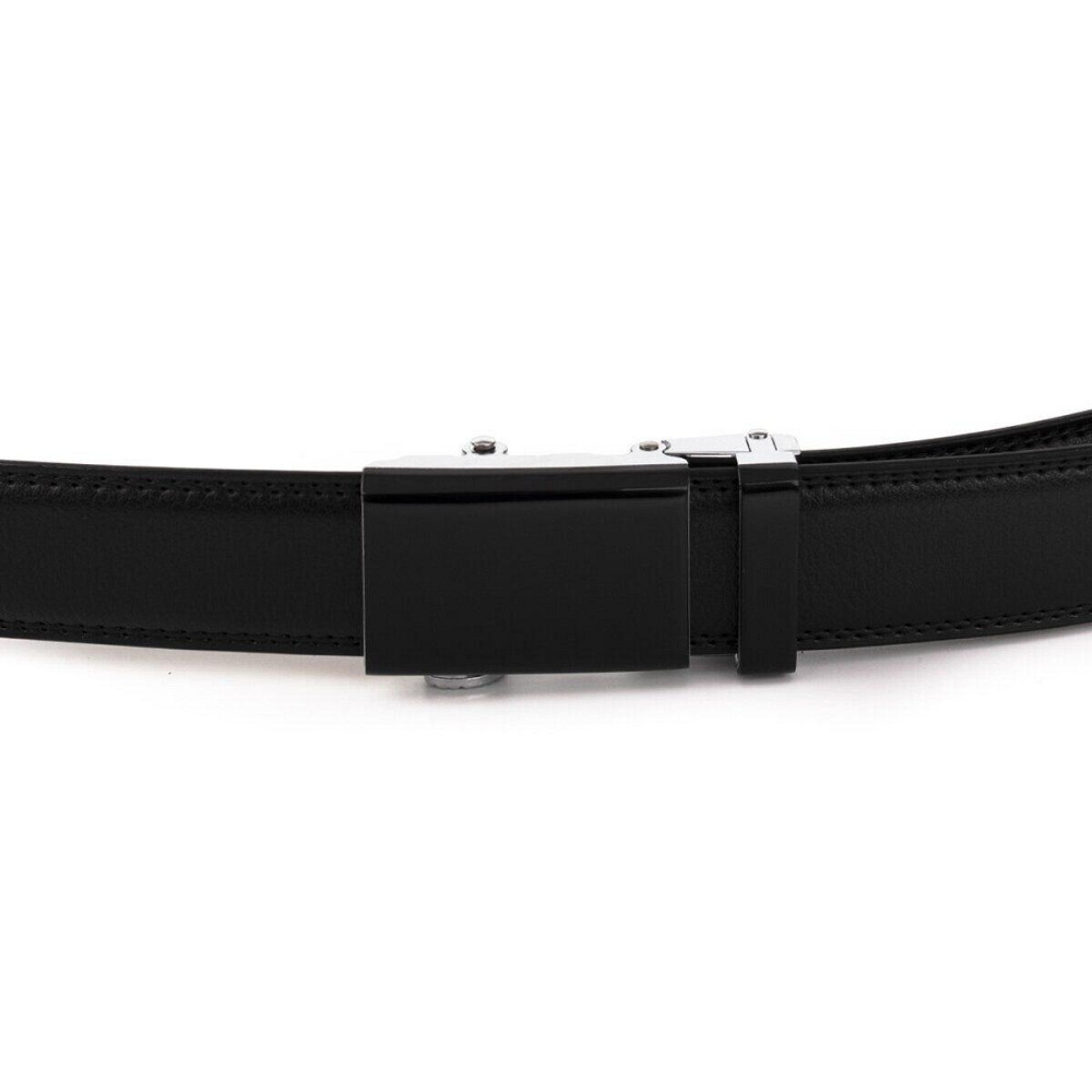 Ремень мужской c двойной строчкой тонкий Vintage 20312 Черный Киев - изображение 3