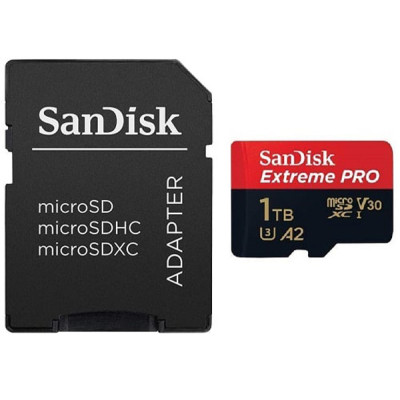 Карта памяти SanDisk 1 TB microSDXC UHS-I U3 Extreme Pro+SD Adapter (SDSQXCD-1T00-GN6MA) Винница - изображение 1