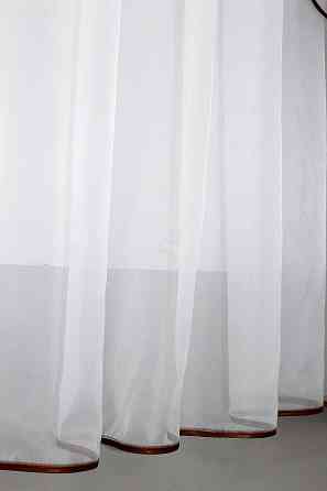 Кухонний комплект VR-Textil № 038к шторки і тюль коричневий з білим 280х170 см (50-325) Київ