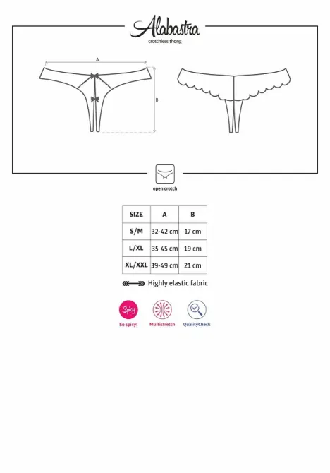 Мереживні трусики з доступом Obsessive Alabastra L/XL, білий Львів - фото 7