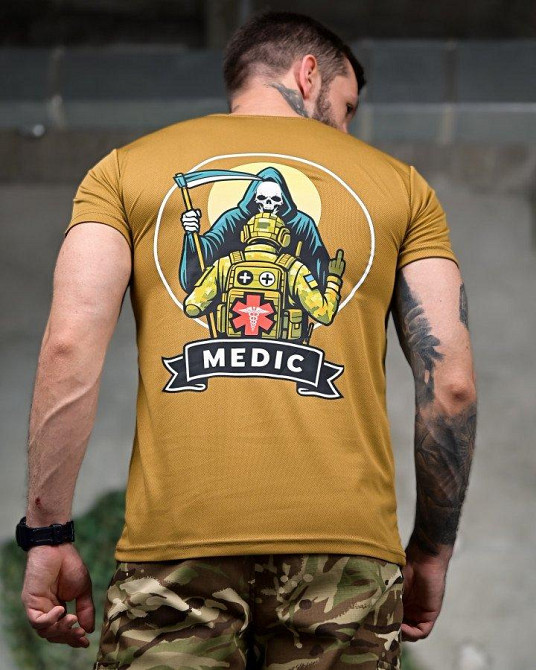 Тактична потовідвідна футболка Medic coyot РП7345 Одеса - фото 4