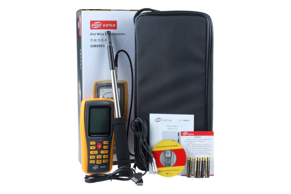 Термоанемометр професійний USB 0,3-30 м/с, 0-45 °C BENETECH GM8903 Чернігів - фото 2