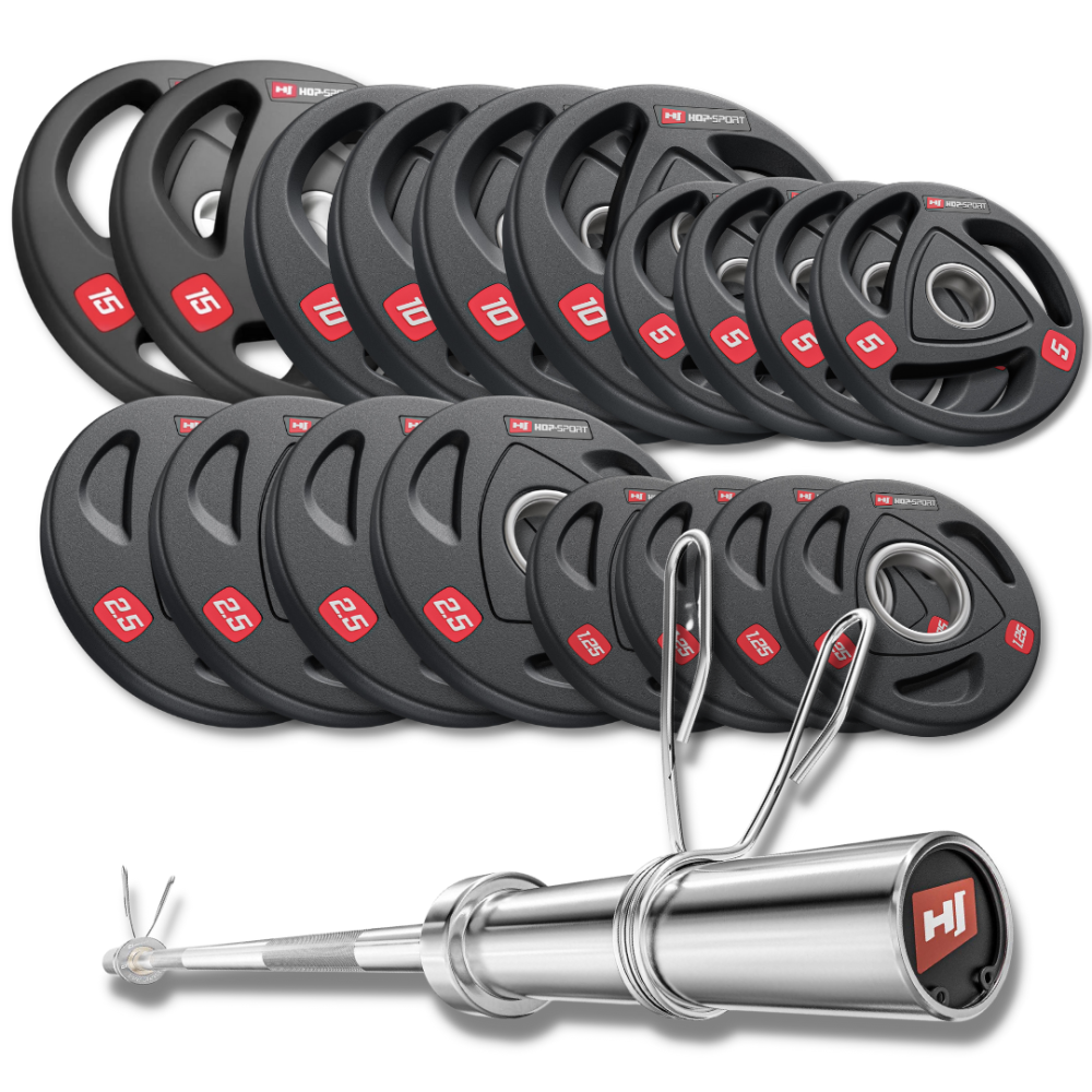 Набір олімпійський Hop-Sport PRO 125кг з грифом 220см Київ - фото 1