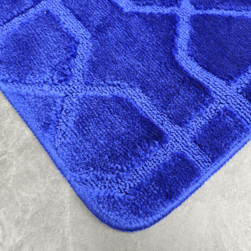 Набір килимків для ванної 2шт 60*100см+50*60см U-виріз Геометрія Standard синій поліпропілен Дариана Житомир - фото 7