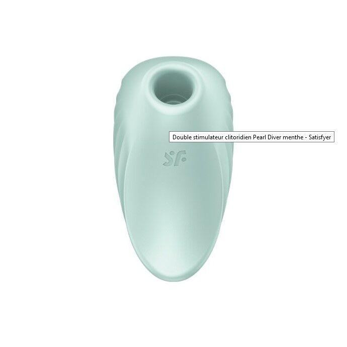 Вакуумний кліторальний стимулятор із вібрацією Satisfyer Pearl Diver Mint Sex Aura Київ - фото 3