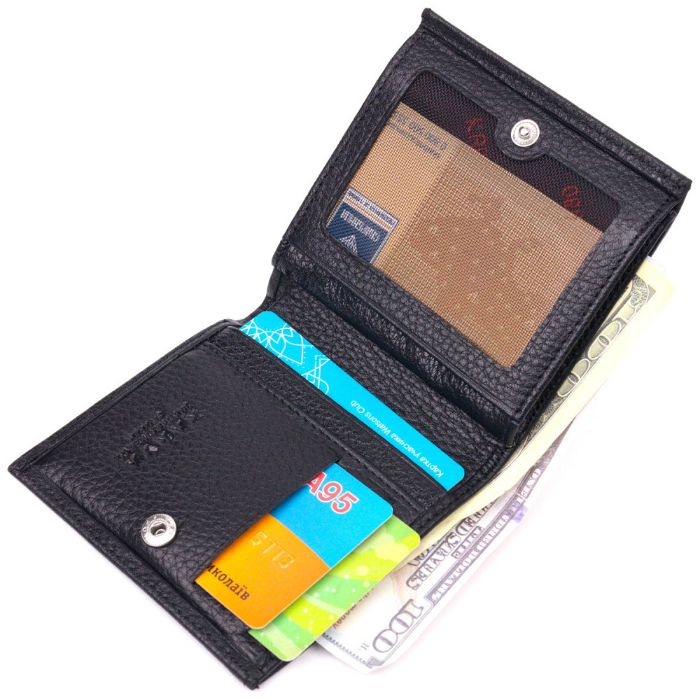 Практичное женское портмоне из натуральной кожи KARYA 21315 Черный Киев - изображение 6