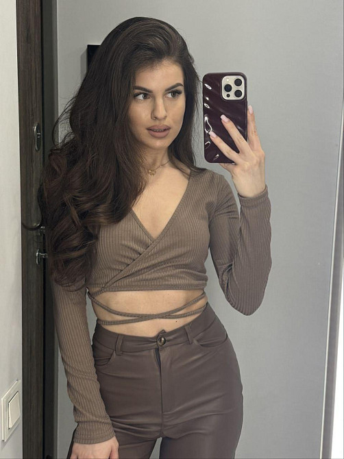 Женская базовая кофта на запах с завязками на талии турецкий рубчик Мокко, 42 Одесса - изображение 3