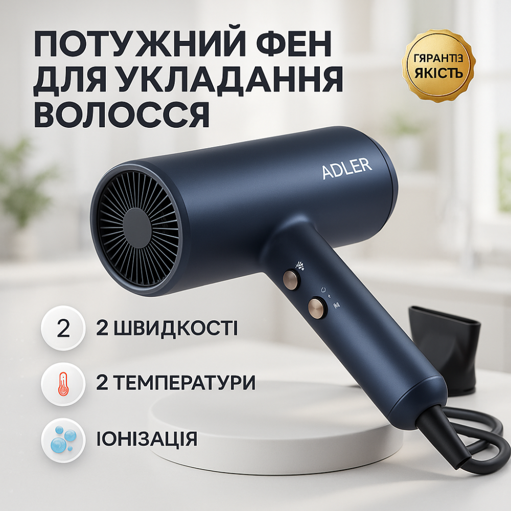 Портативный фен для сушки Adler, Хороший фен для дома, практичный Функциональная щетка сушки OS-37 Львов - изображение 9
