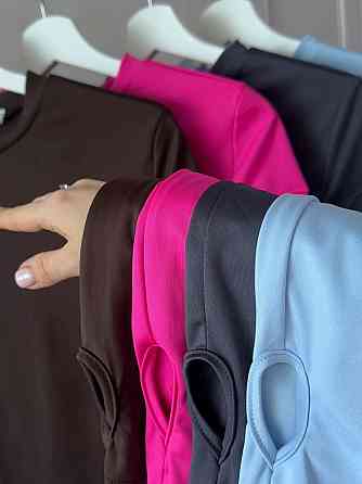 Жіночий повсякденний базовий лонгслів мікродайвінг Блакитний Одеса