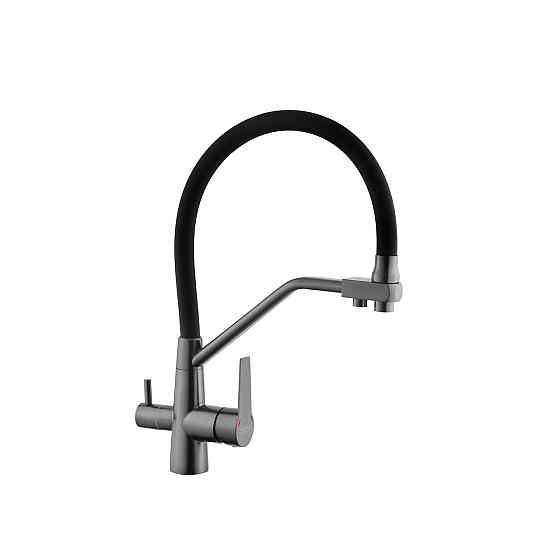 Змішувач для кухні з підключенням до фільтру Kroner KRP Edelstahl Klassisch - PVD03817BLK чорний/графіт Київ