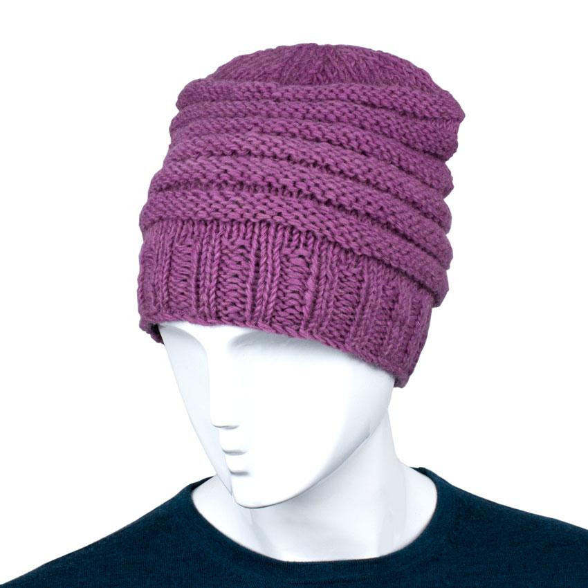 В'язана жіноча шапка із вовни Київ - фото 1