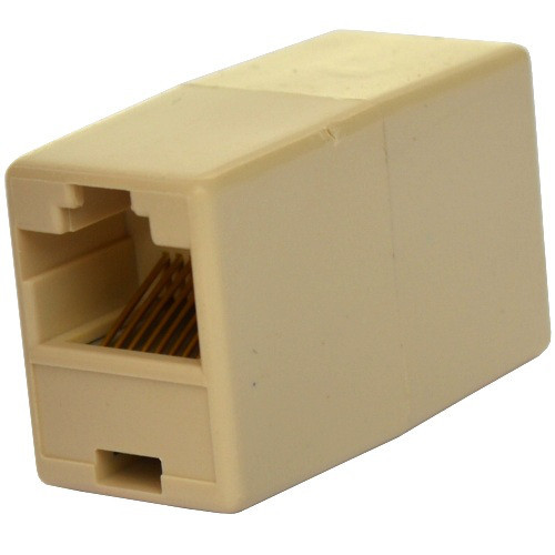 Телефонный переходник 1 гнездо - 1 гнездо (6р4с), бежевый Полтава - изображение 1