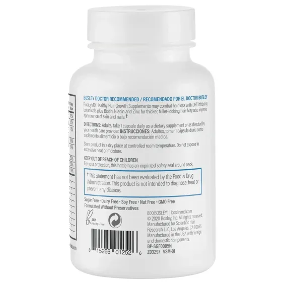 Дієтична добавка для росту здорового волосся у чоловіків BOSLEY, 60 капсул Дніпро