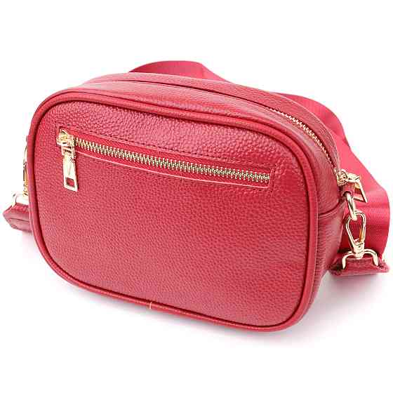 Яскрава жіноча сумка на кожен день із натуральної шкіри Vintage 22903 Червоний Київ