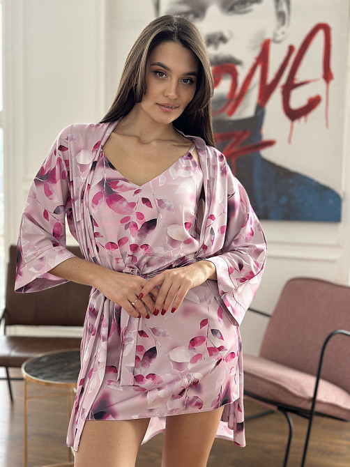 Шелковая ночная рубашка Розовый 3XL/4XI Харьков - изображение 8