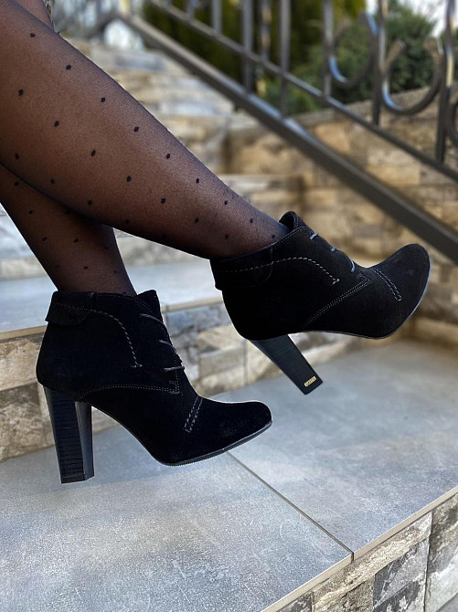 Жіночі черевики YDG модель 603 чорні натуральна замша каблук 9 см розмір 37р. (1045) Коломия - фото 3