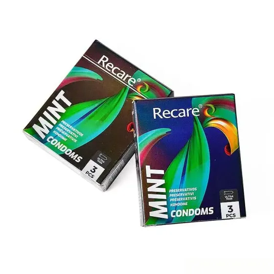 Презервативи Holographic Recare Ultra Thin Mint Condoms 3шт, ультратонкі, аромат: м'ята Львів