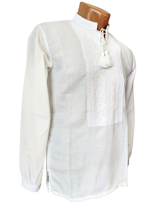 Чоловіча сорочка-вишиванка білосніжний  орнамент Скрипка Київ - фото 1