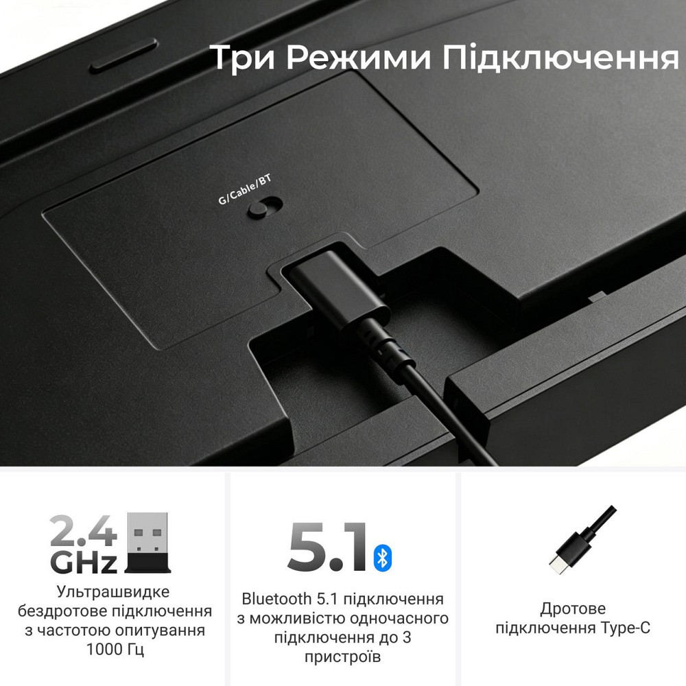 Клавіатура бездротова Keychron C3 Max Super Red Switch Black RGB (C3M-H1-UA) ( 18780 ) Харьков - изображение 10