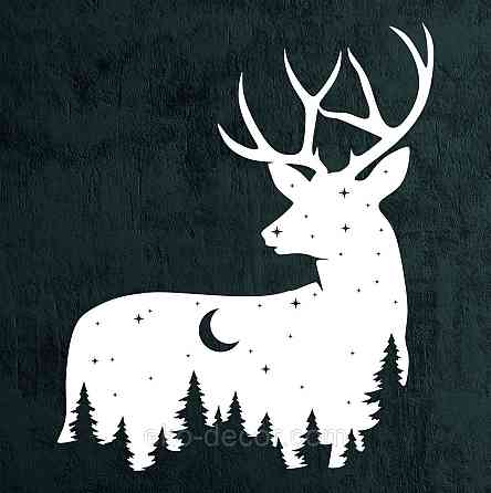 Декоративное настенное Панно «Новогодний олень» Декор на стену 70*58 см, Белый Киев