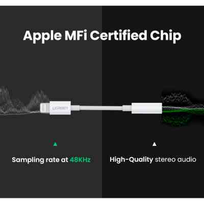 Перехідник Lightning to 3.5 mm 0.1m Headphone Jack Adapter Model US212 white Ugreen (30759) Вінниця