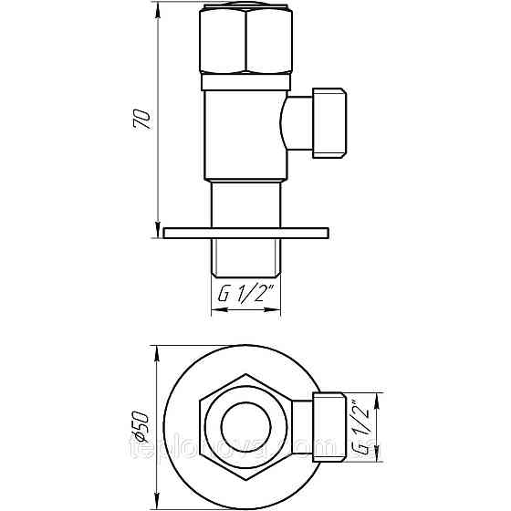 Кран кульовий угловой Professional 1/2″х1/2″ NV-QP888 Чернівці